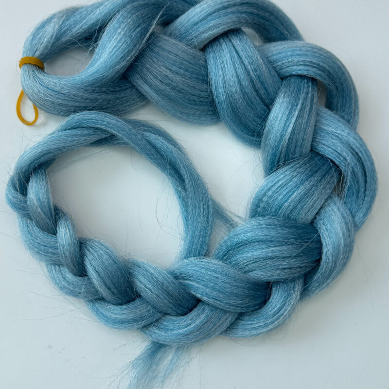 Włosy syntetyczne do warkoczy – niebieski kanekalon